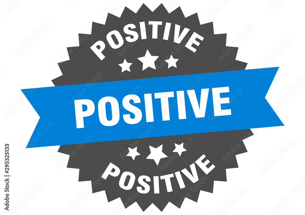 Fototapeta premium positive sign. positive blue-black circular band label