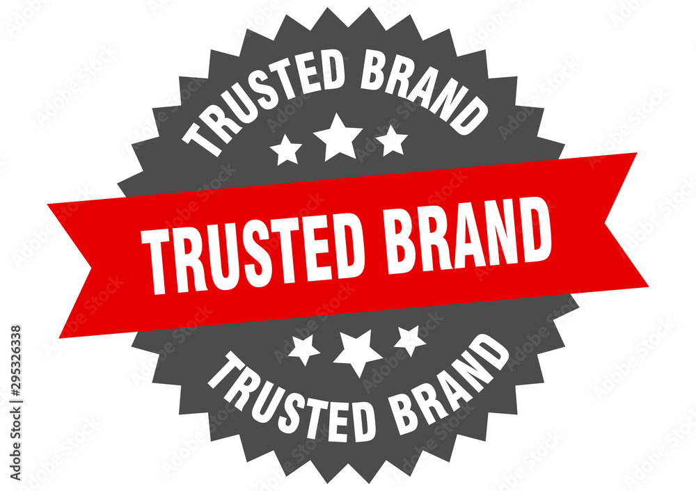 Obraz premium trusted brand sign. trusted brand red-black circular band label