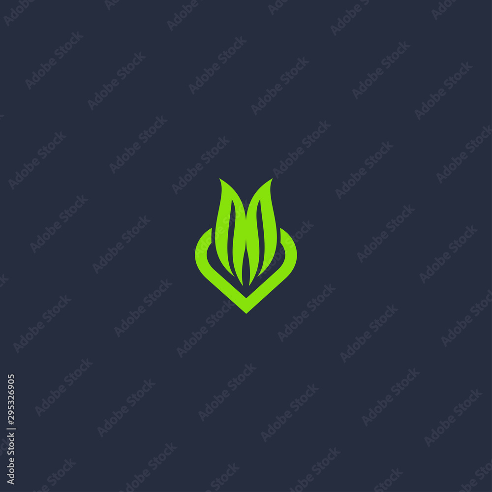 Heart Leaf Logo Design Vector Template . Heart Leaf Logo Design Vector Template .