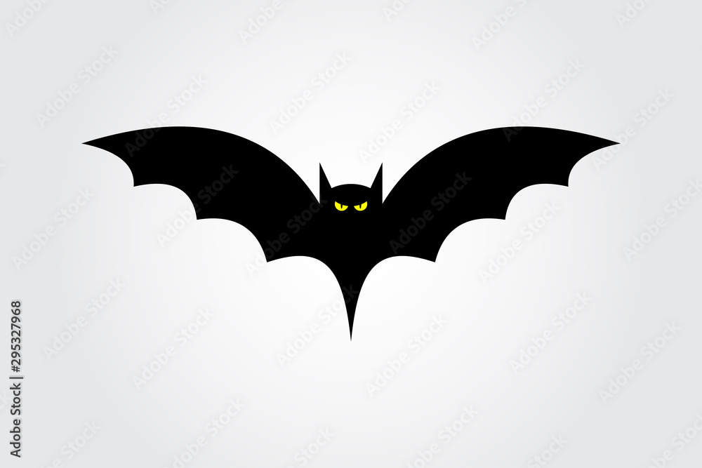 Naklejka premium Black Bat Icon Silhouette Vector Design