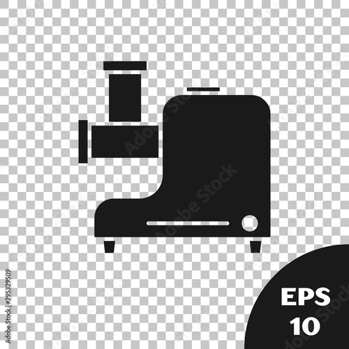 Black Kitchen meat grinder icon isolated on transparent background. Vector Illustration