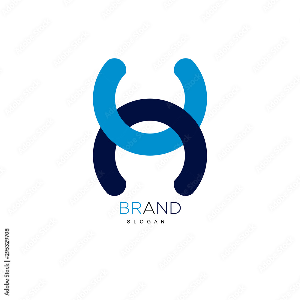 combination two semicircles logo design combination two semicircles logo design