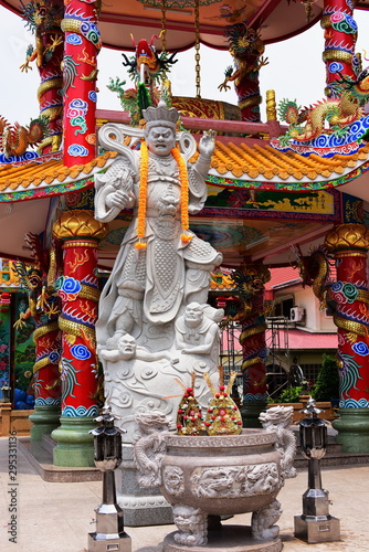 Chinese style. Is a tourist attraction for tourists to pay homage to Chinese gods in Chonburi, Thailand 