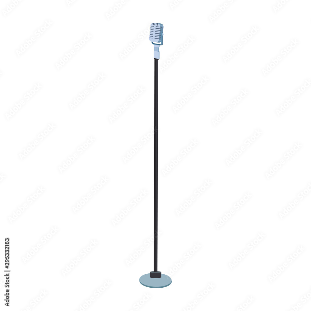 microphone stand icon, flat design