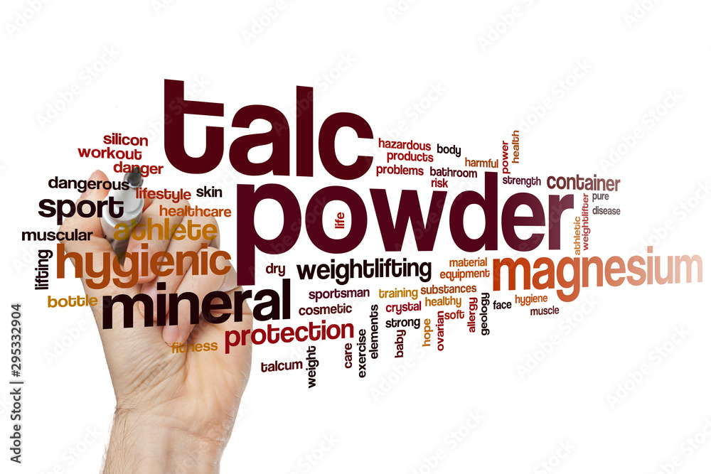 Talc powder word cloud Talc powder word cloud