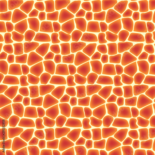 Giraffe pattern. Brown spots on a yellow background.Vector illustration
