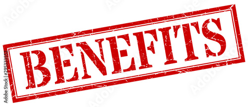 benefits stamp. benefits square grunge sign. benefits