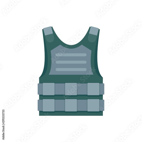 Bulletproof vest icon. Flat illustration of bulletproof vest vector icon for web design