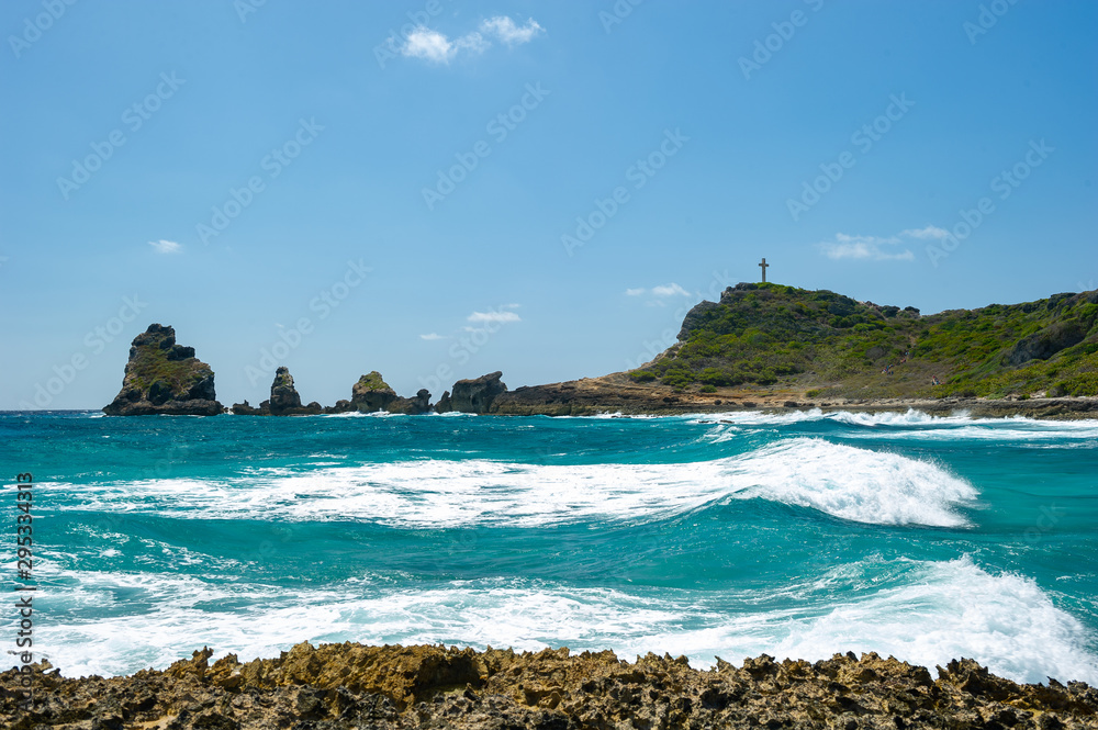 Panoramic View of the Anse des Chateaux Beach in Guadalupe