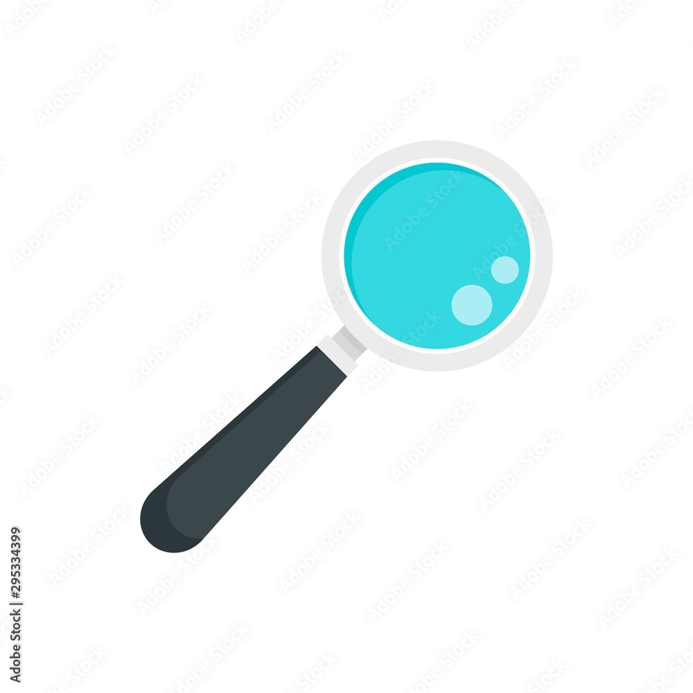 Lab magnify glass icon. Flat illustration of lab magnify glass vector icon for web design Lab magnify glass icon. Flat illustration of lab magnify glass vector icon for web design