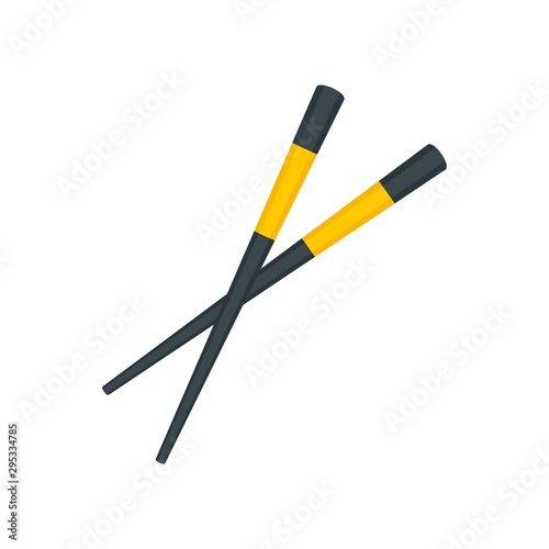 Sushi chopsticks icon. Flat illustration of sushi chopsticks vector icon for web design