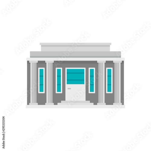 Governmental courthouse icon. Flat illustration of governmental courthouse vector icon for web design