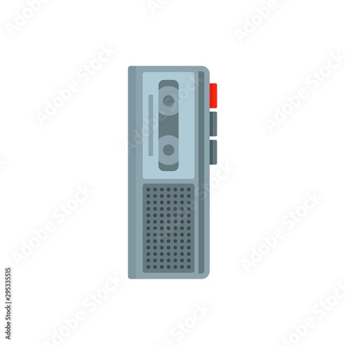 Cassette dictaphone icon. Flat illustration of cassette dictaphone vector icon for web design