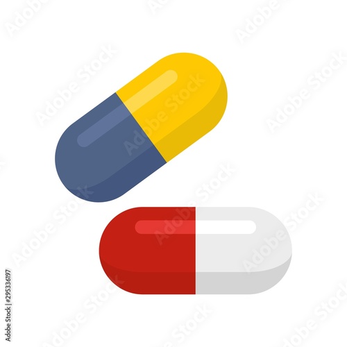 Medical pills icon. Flat illustration of medical pills vector icon for web design