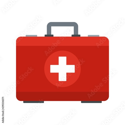 First aid kit icon. Flat illustration of first aid kit vector icon for web design