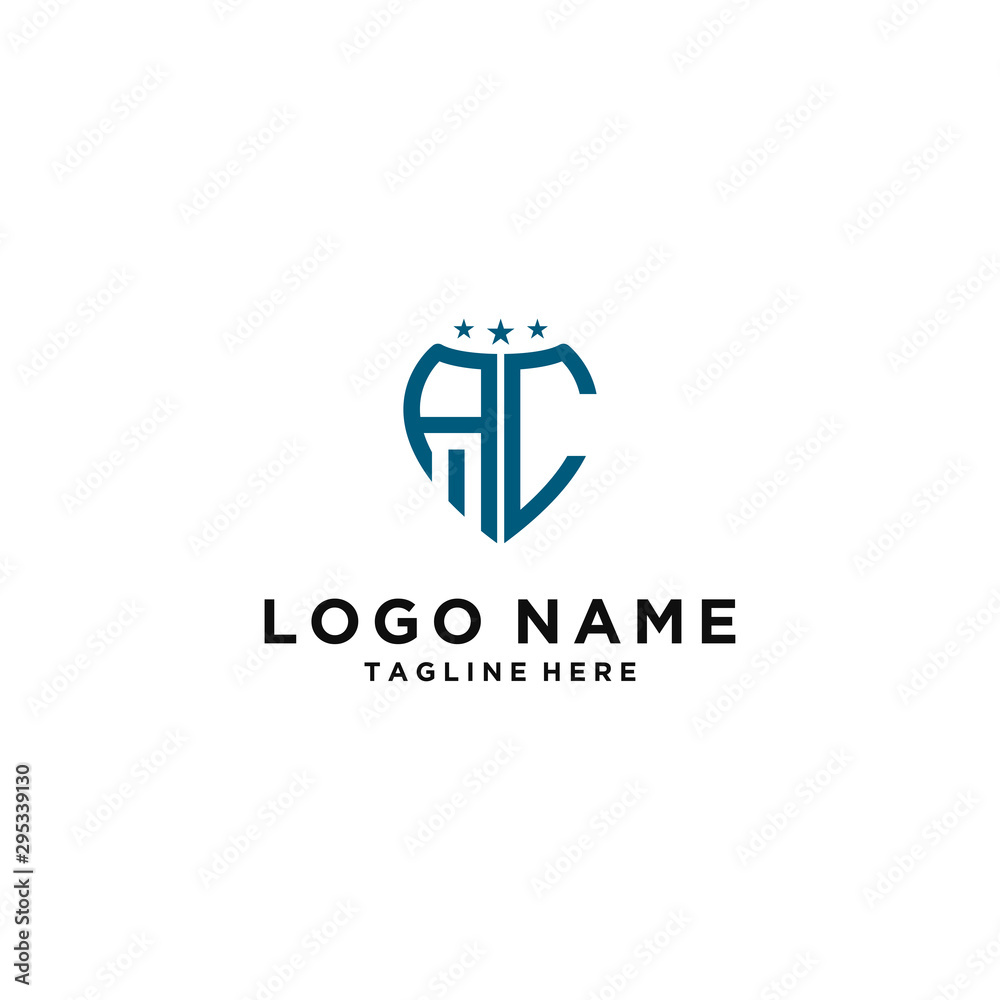 Fototapeta premium logo design for companies, Inspiration from the initial letters of the AC logo icon. - Vector
