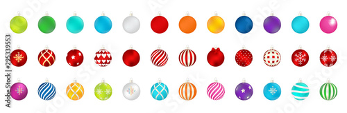 Christmas Ball Decoration Collection and Variation Vector Illustration