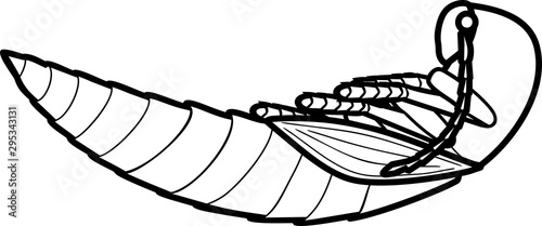 coloring page. Pupa of Click beetle isolated on white background