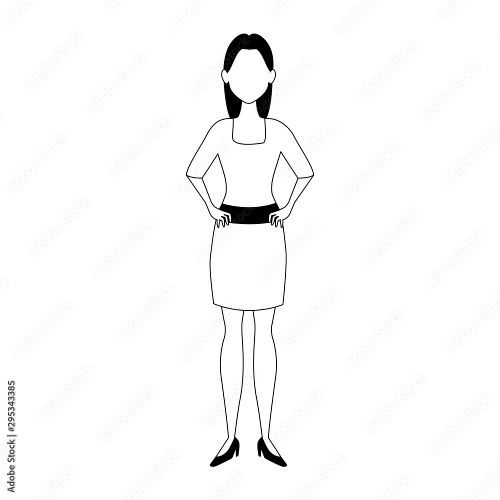 cartoon woman wearing elegant dress, flat design cartoon woman wearing elegant dress, flat design