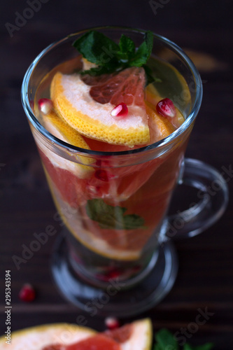 Wallpaper Mural natural foods. fresh red cocktail with ripe grapefruit and orange. detox water. diet healthy eating and weight loss concept. Torontodigital.ca