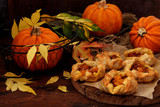 Homemade puff pastry with pumpkin