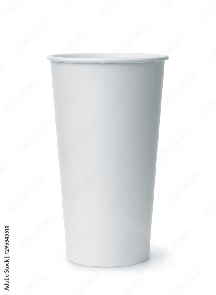 Front view of disposable white blank paper cup Front view of disposable white blank paper cup