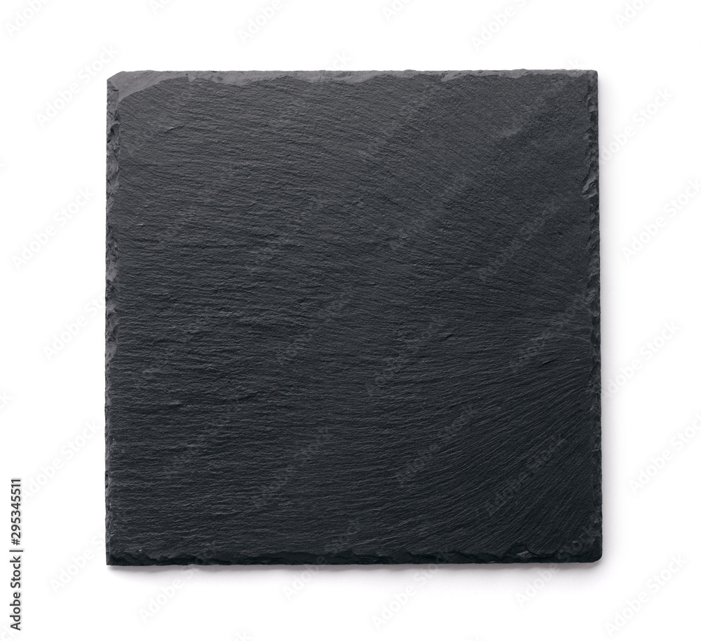 Top view of slate black stone plate - obrazy, fototapety, plakaty 