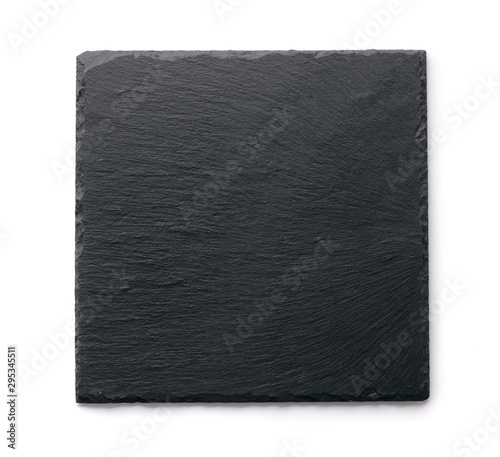 Top view of slate black stone plate