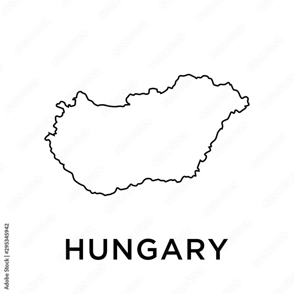 Hungary map vector design template