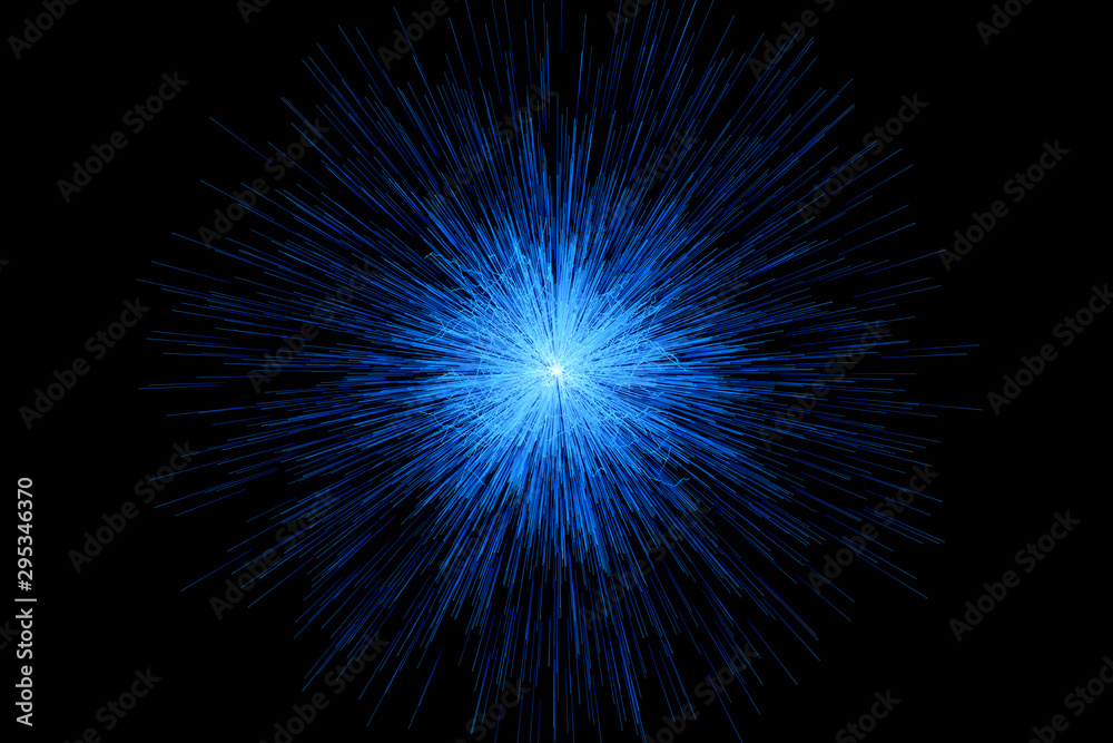 Blue glowing radial lines, magical lines, 3d rendering. Blue glowing radial lines, magical lines, 3d rendering.