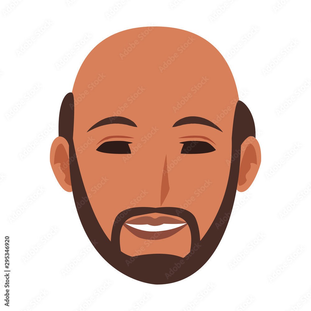 cartoon man face with beard cartoon man face with beard
