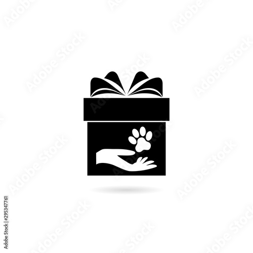 Dog box logo isolated on white background