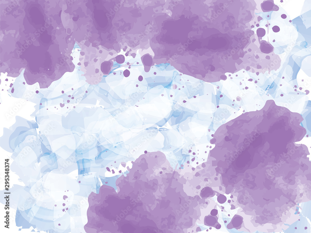 Watercolor blue purple abstract background.