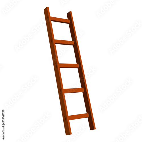 ladder wood realistic vector illustration isolated