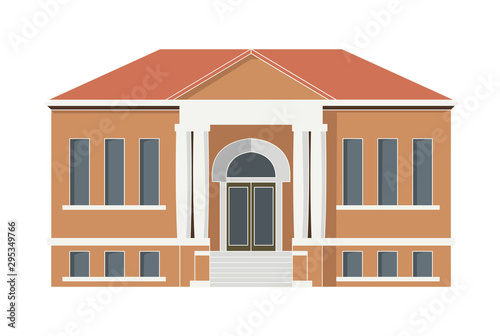 library building isolated vector illustration 