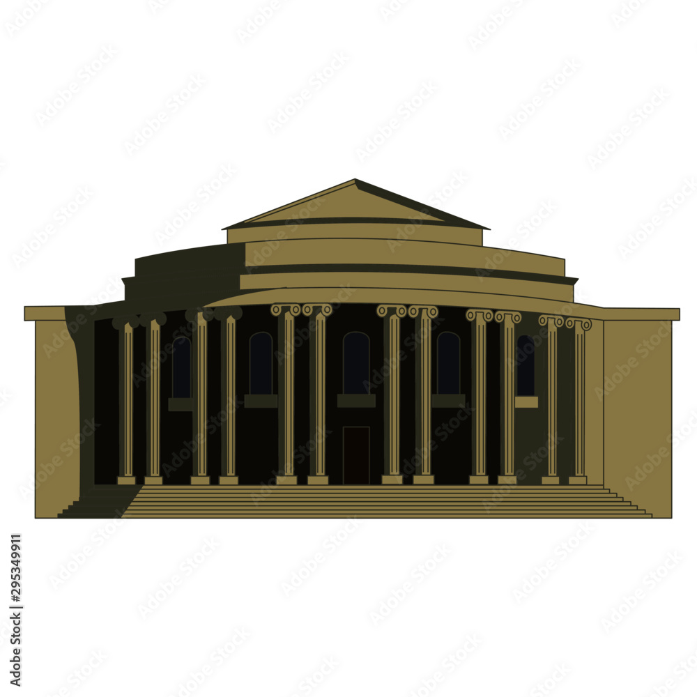 Obraz premium theater building vector illustration isolated
