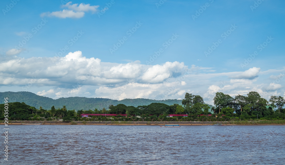 scenery of the Mekong River at the golden triangle