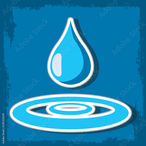 Water drop icon. A drop of liquid in a cartoon style logo
