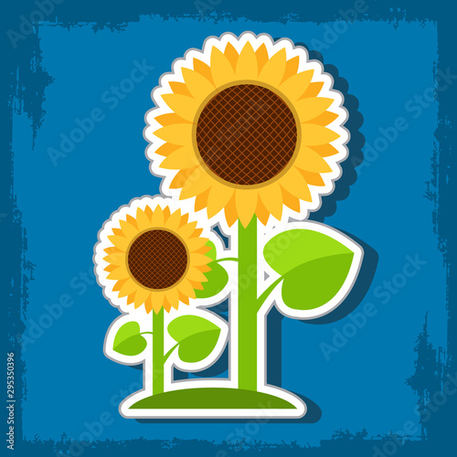 Sunflowers logo in cartoon style.
