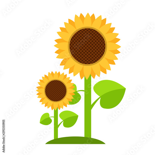 Sunflowers logo in cartoon style.