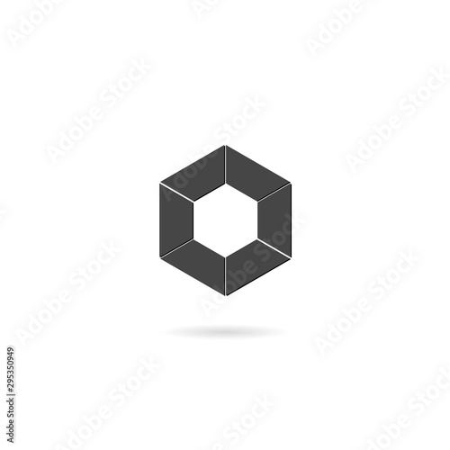 Hexagon icon isolated on white background