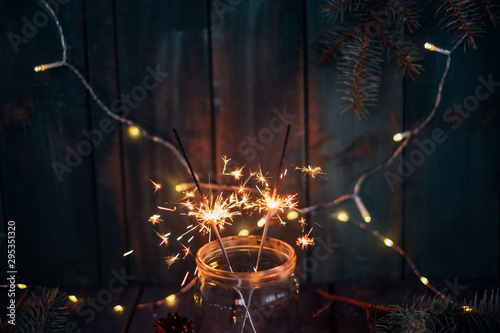   hristmas 2020 background with sparklers