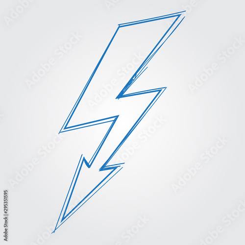 Lightning, the electric charge of the logo. Outline drawing