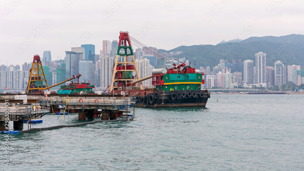 Crane Barge Hong Kong