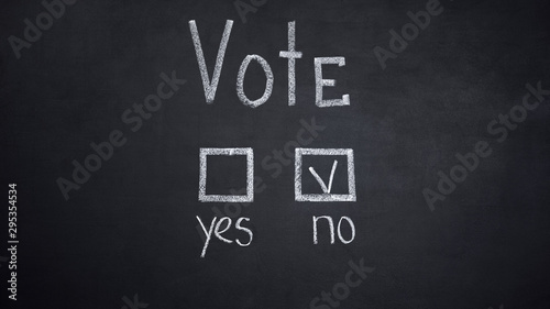 No answer marked in vote written on blackboard, president election, decision