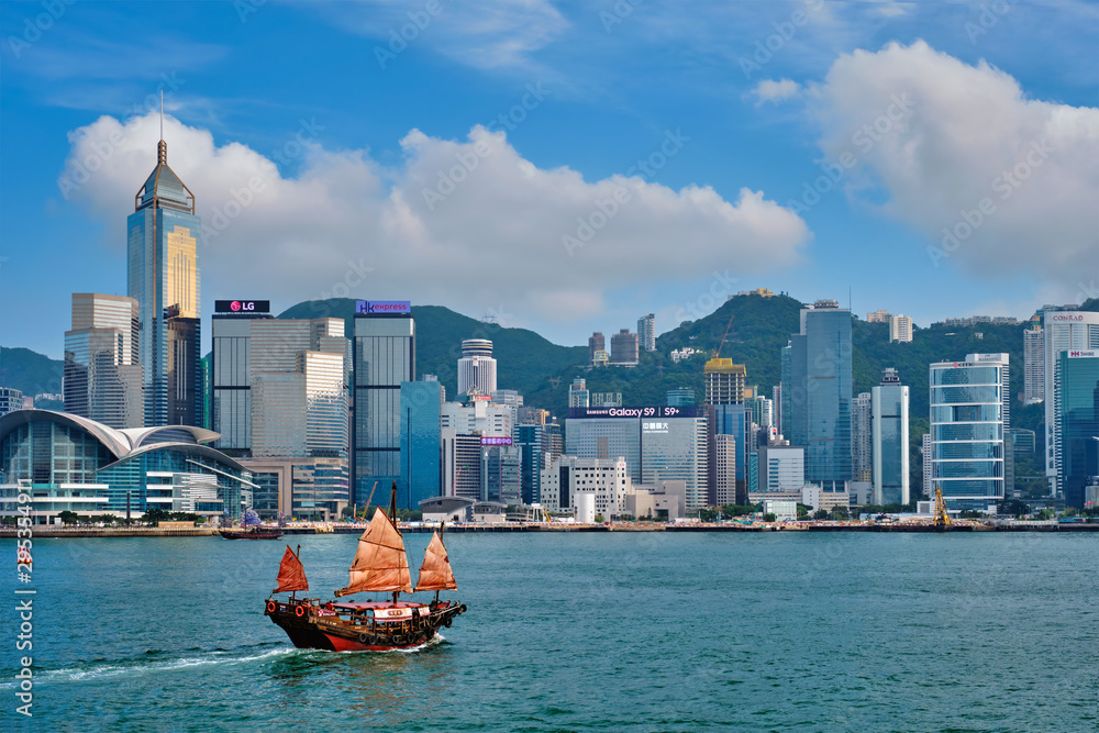 Fototapeta premium Panoramę Hongkongu. Hongkong, Chiny