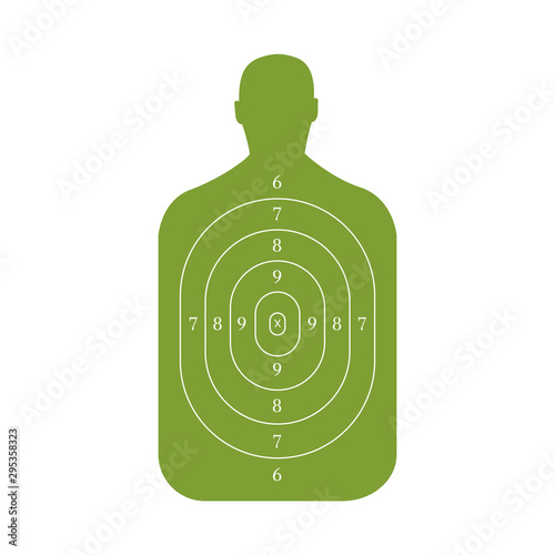 Man-shaped shooting target for practice on a rifle range.