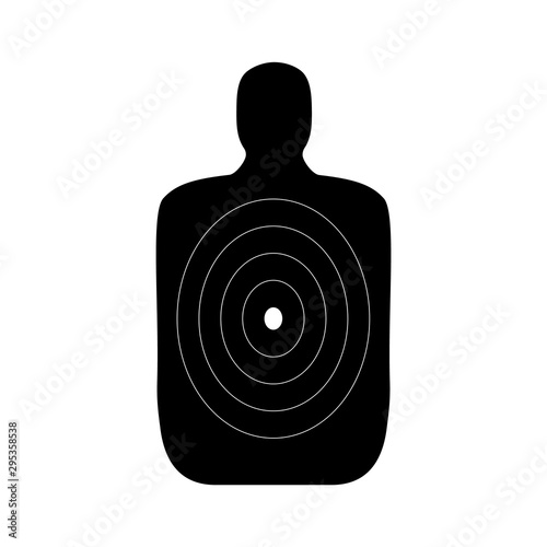 Human body shaped target for a shooting practice.
