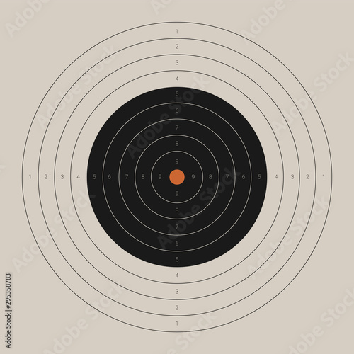 Retro shooting target. Blank bullseye aim template.