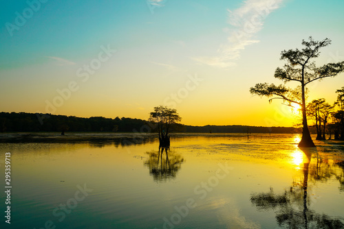 Sunset view at Caddo Lake near Uncertain, Texas